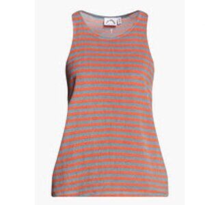THE UPSIDE Striped French cotton-blend terry tank